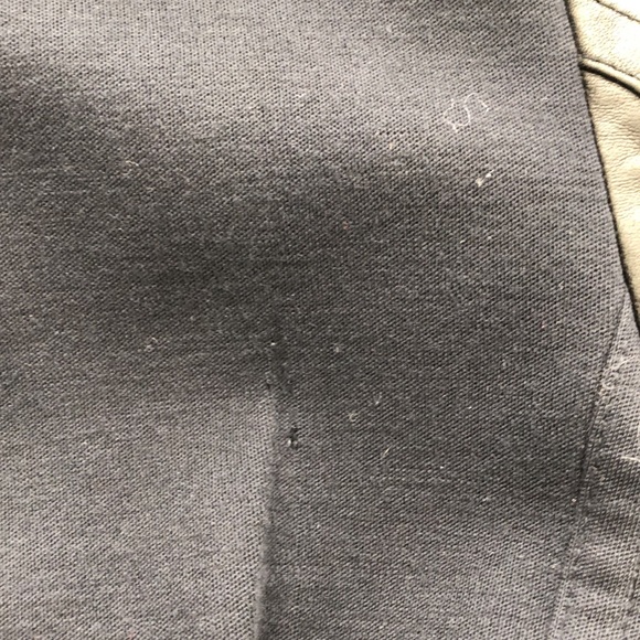 Burberry Prorsum Navy Topcoat with Leather Sleeves - Picture 12 of 13